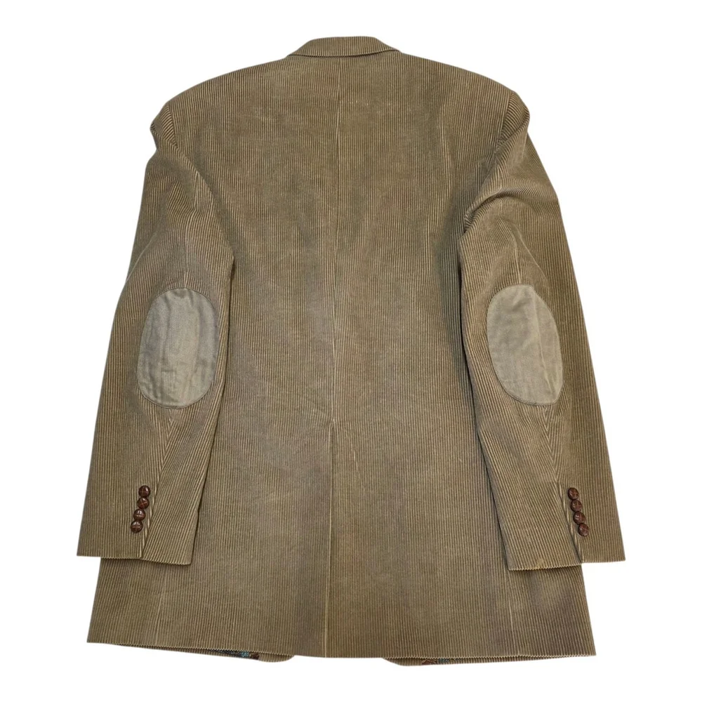 Ralph Lauren Corduroy Elbow Patch Mens Blazer 42L Tan Ivy League Americana